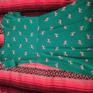 Teal unicorn dress